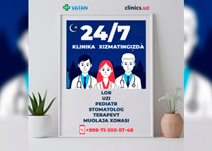 24/7 — Vatan Tibbiyot Markazida sog‘lig‘ingiz ishonchli qo‘llarda, tun-u kun g‘amxo‘rlik bilan!
